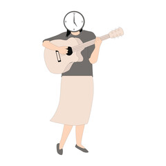 woman playing guitar