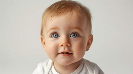 Cute smiling adorable white caucasian baby boy. Beauty, studio, portrait, little.