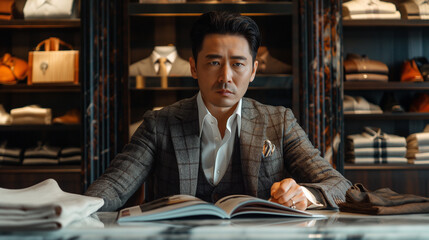 Fototapeta premium Portrait of an Asian man in his late thirties