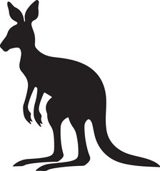 Kangaroo Silhouette Vector Illustration White Background