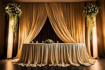 Wedding event curtain background with elegant decoration