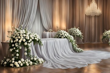 Wedding event curtain background with elegant decoration