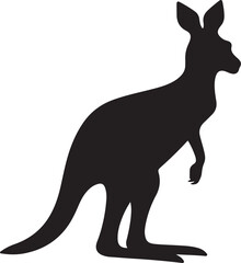 Kangaroo Silhouette Vector Illustration White Background