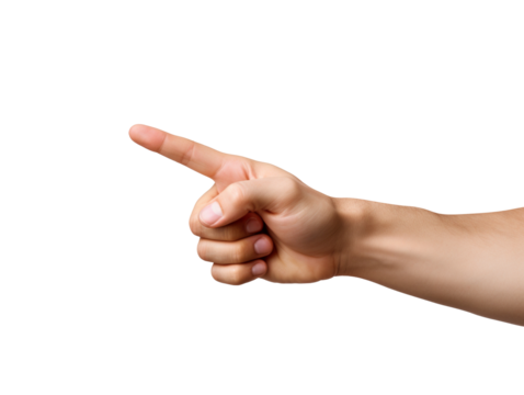 Hand Pointing isolated on transparent background