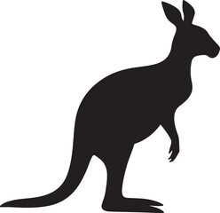 Kangaroo Silhouette Vector Illustration White Background