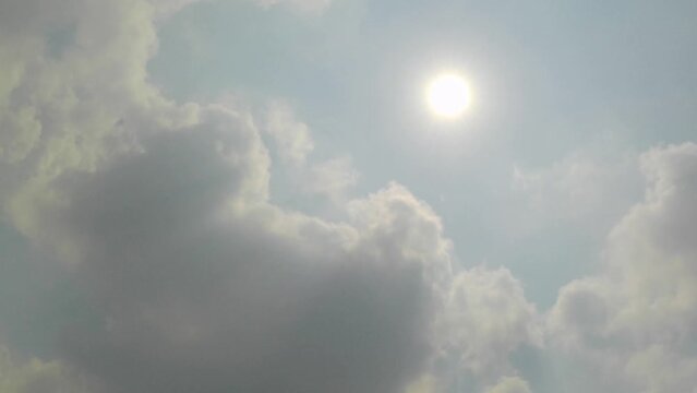 Timelapse of clouds in front of the sun during the day