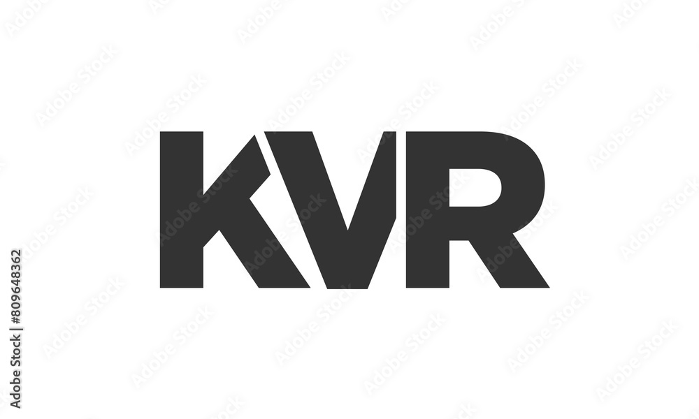 Poster kvr logo design template with strong and modern bold text. initial based vector logotype featuring s