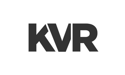 KVR logo design template with strong and modern bold text. Initial based vector logotype featuring simple and minimal typography. Trendy company identity.