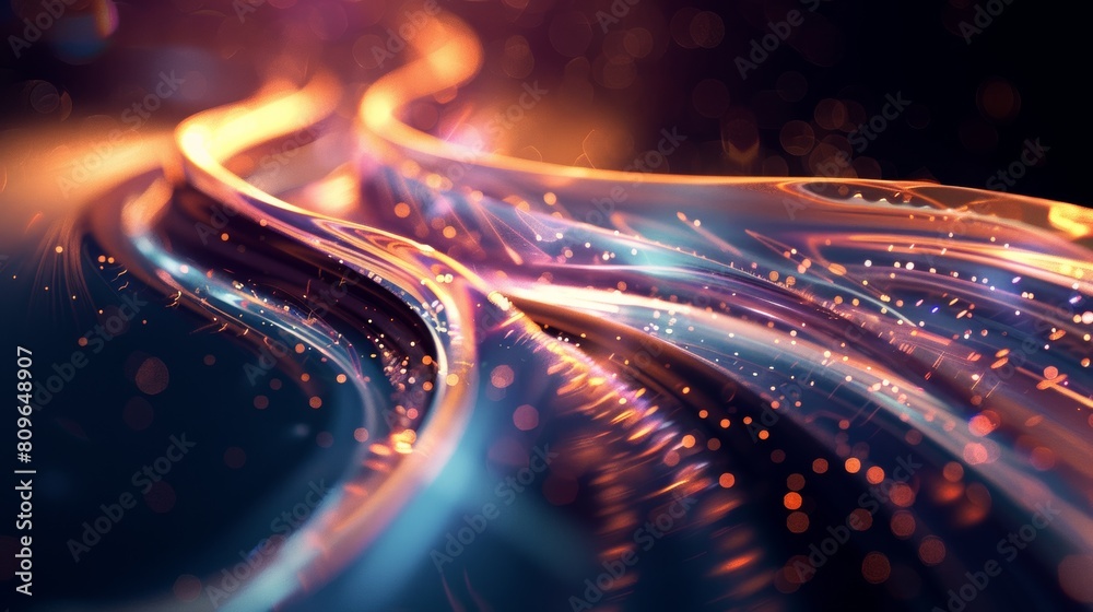 Poster A captivating flow of data streams, represented by elegant lines and curves that gracefully intertwine and converge.