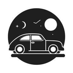 car icon isolated on a white background, vector illustration