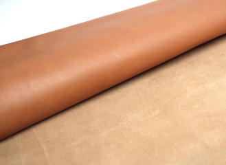 brown genuine leather skin isolated