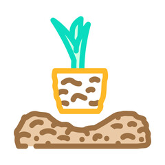 transplanting urban gardening color icon vector. transplanting urban gardening sign. isolated symbol illustration