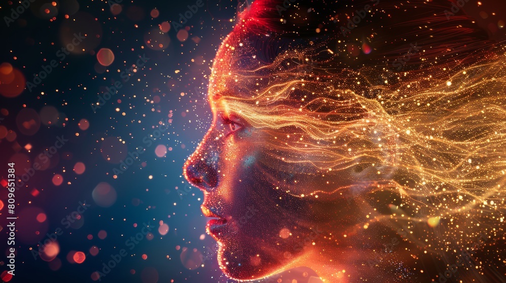 Poster witnessing the birth of new ideas within the effervescent matrix of artificial intelligence, as inno