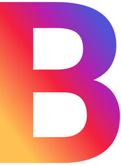 Instagram Alphabet Gradient Letter B Instagram Posts Typeface Gradient Instagram Style Alphabet