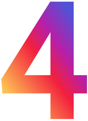 Obraz premium Instagram Gradient Digit Four Number Four - 4 Bold and Rounded Number for Instagram Posts