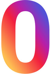  Instagram Gradient Digit Zero Number Zero - 0 Bold and Rounded Number for Instagram Posts