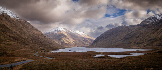 Snow capped mountains in the Connemara, Ireland