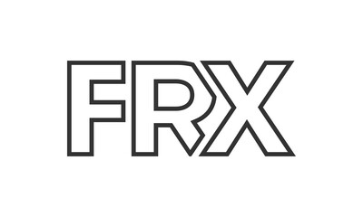 FRX logo design template with strong and modern bold text. Initial based vector logotype featuring simple and minimal typography. Trendy company identity.