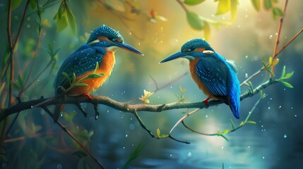 birds on a branch