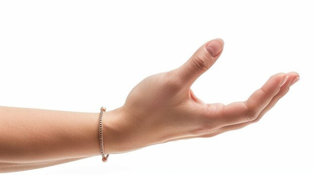 Shuni mudra. Yoga hand gesture on white background.