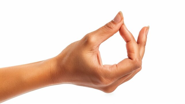 On a white isolated background, a vayu mudra of yogic hand gestures is depicted.