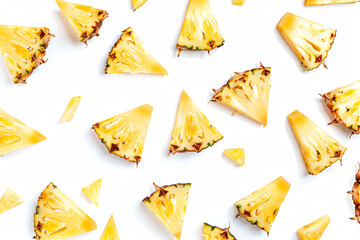 Naklejka premium a white surface with a lot of pineapple slices