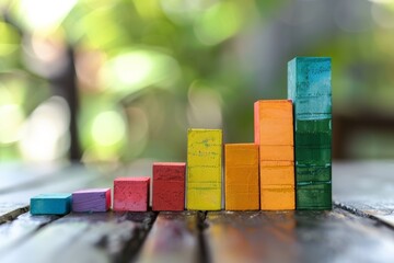 Step-by-Step Growth Graph with Stairs Arrows - Visual Strategy for Achieving Incremental Business Success. Beautiful simple AI generated image in 4K, unique.