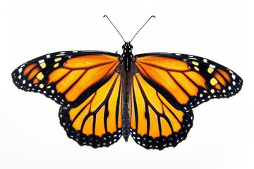 Monarch butterfly photo on white isolated background