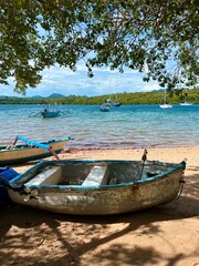 wooden boat on the beach