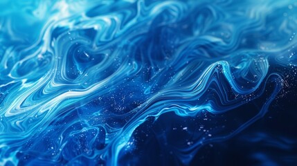 Hypnotic Ocean Waves in Blue Gradient Generative AI