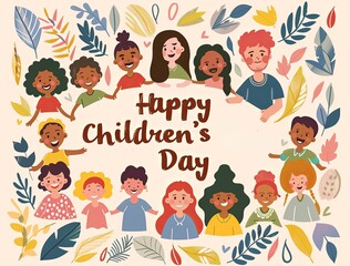 Happy childrens day abstract illustration