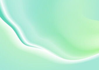 Abstract light green smooth liquid waves elegant background. Pastel glossy vector design