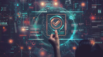 An online survey, a questionnaire. An abstract collage using modern technology.