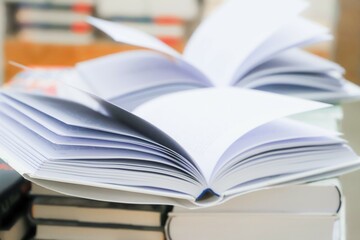 stack of books on the table