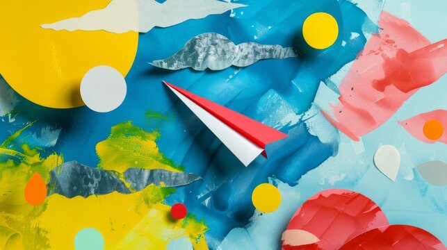 Your message in a paper airplane, envelope, and speech bubble collage.