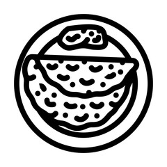 roti bread indian cuisine line icon vector. roti bread indian cuisine sign. isolated contour symbol black illustration
