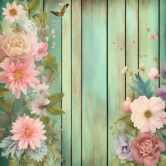 shabby chic dreamy mist pastel junk journals decorated wood flowery walltapaper to print out swirling magical fairytale abstract art style