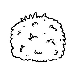 Bush isolated on a white background. Vector hand-drawn illustration in doodle style. Perfect for cards, decorations, logo, various designs.