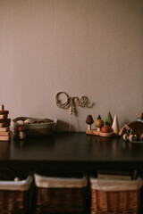 Wooden toys in children's room