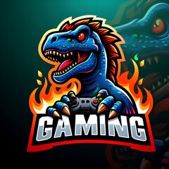 Dinosaurus logo mascot gaming design ilustration
