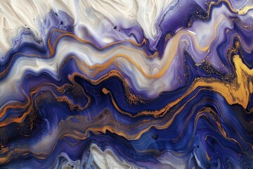 Obraz premium Abstract marble marbled ink painted painting texture luxury background banner - Black gray swirls gold painted splashes. Beautiful simple AI generated image in 4K, unique.