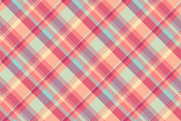 Check texture vector of background plaid textile with a pattern fabric tartan seamless.