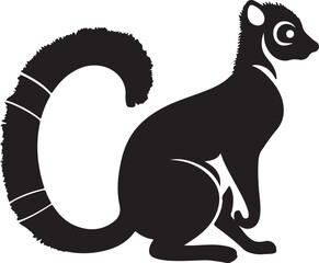 Lemur Silhouette Vector Illustration White Background