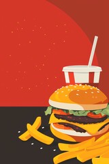 Fast Food Background Design Generative AI