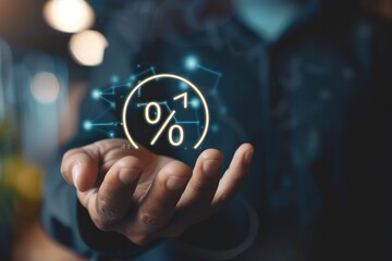Business Man holding a tablet with virtual chart for trader analysis - Business Stock Market Concept. Beautiful simple AI generated image in 4K, unique.
