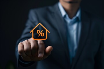 Interest rates and dividends, business development with percentage symbol and upward arrow for long-term retirement investing.	. Beautiful simple AI generated image in 4K, unique.