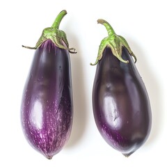 Two eggplants on a white background.