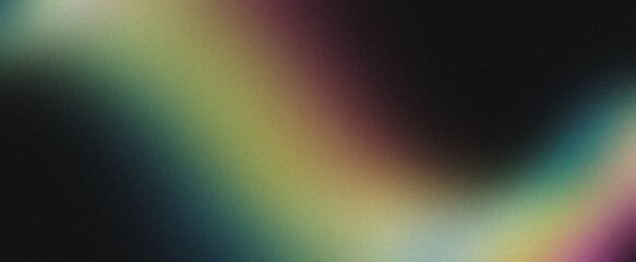 Grainy gradient background blue pink yellow abstract glowing color wave black dark backdrop noise texture banner poster header design.smooth and soft texture.