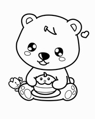 Obraz premium Cute Bear Coloring Sheets for Kids