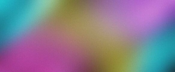 Pastel color gradient background, purple pink turquoise yellow blurred color gradients wide banner design, grainy texture